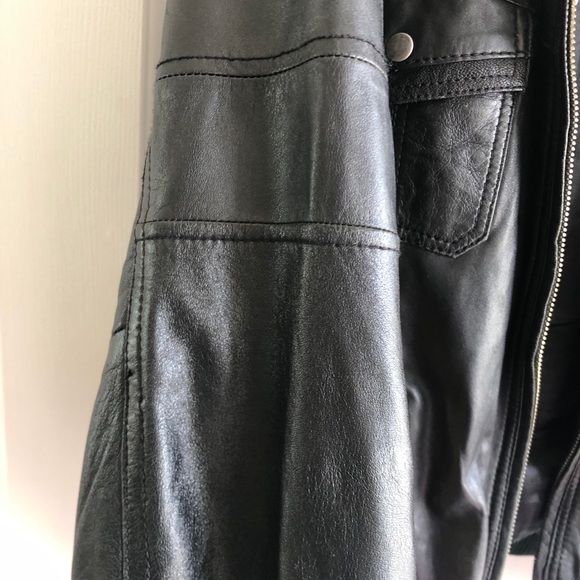 John F Gee Lambskin Leather Biker Bomber JACKET - Picture 3 of 11